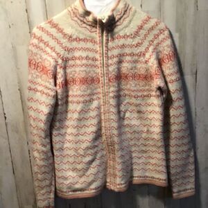 Sweater, unique, stitch, pattern zip up sweater by ￼￼ Covington Size small ￼
